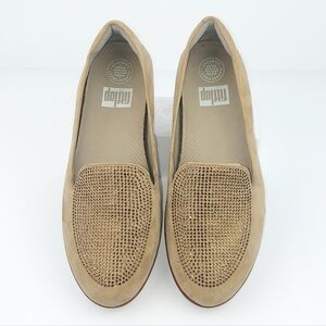 FitFlop Crystal Suede Loafer Tan 8